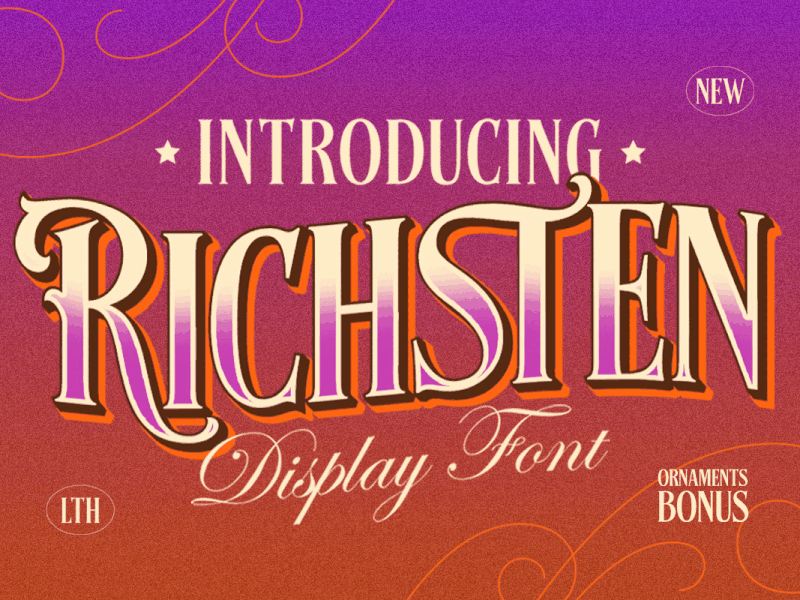 Richsten - Victorian Display Font freebies graphic design hand lettering lettering ornament victorian