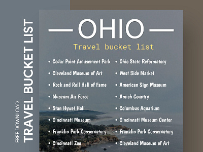 Ohio Travel Bucket List Free Google Docs Template america bucket bucketlist checklist docs goals google journey list print printing template templates to do list tourism travel united states usa wishlist