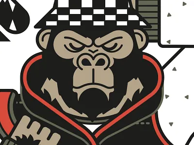 Gorilla King - HYPEBEAST PLAYING CARDS character flat gorilla illustration king linear playing cards poker supreme vector