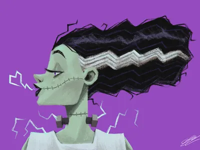 FRANKENSTEIN BRIDE art character character design creature dessin drawing fanart frankenstein frankenstein bride illustration illustration art monster