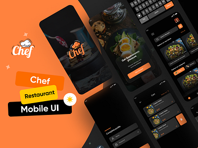 Chef Restaurant Mobile UI app behance delivery app design food food and drink food delivery food ordering illustration minimal order food popular design projekt restaurant restaurant app template ui ui design uiux ux design