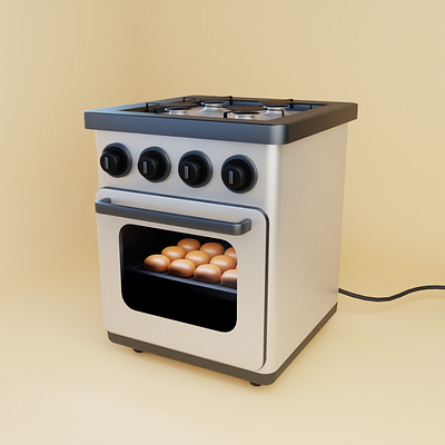 Lil' Stove 3d blender buns gas kitchen stove