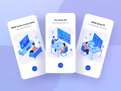 Isometric illustrations 2.5d guide page isometric illustrations on page splash screen ui