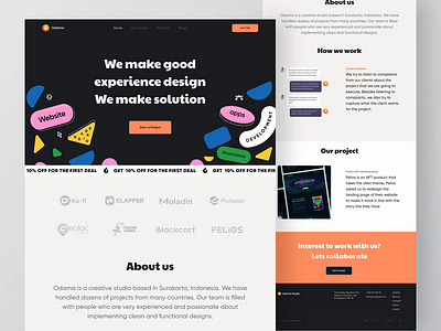 Odama Website Responsive Animation 🔥 animation company profile landing page responsive design responsive website studio tailwind tailwind css ui ux web web design web3 webs website