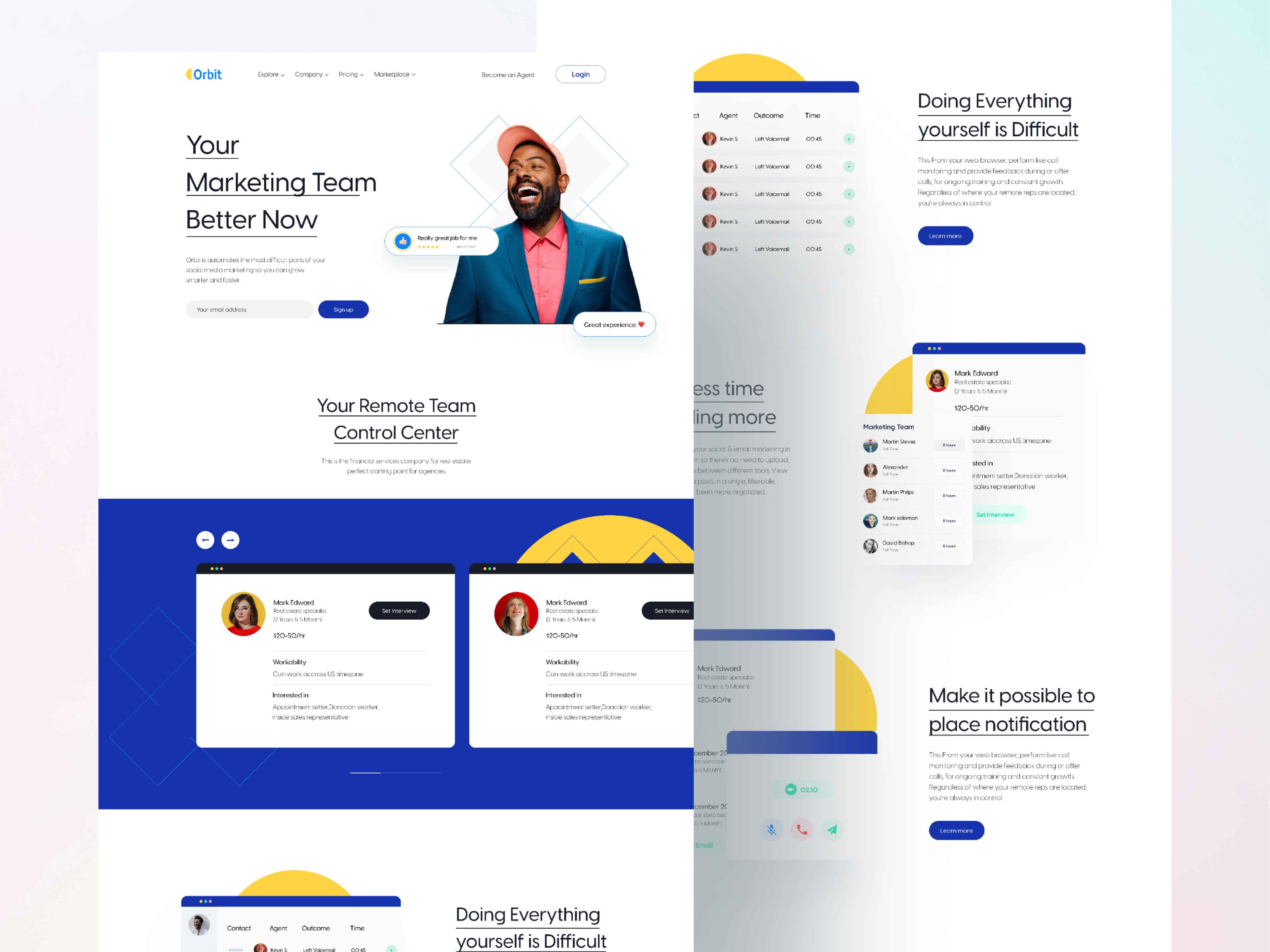 Agency website UI 3d agency app app ui branding clean design design food graphic design homepage illustration interface design logo mobile ui mockups ui uiux website