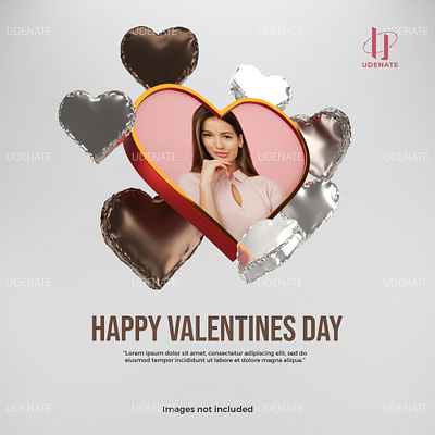 Valentine Photo Frame Mockup 14february 3d couple cute frame love mockup photo romance social valentine