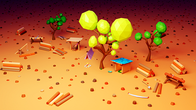 Wood Cutters 3d blender branding cartoon colors design graphic design illustration illustrator lowpolly modeling motion graphics