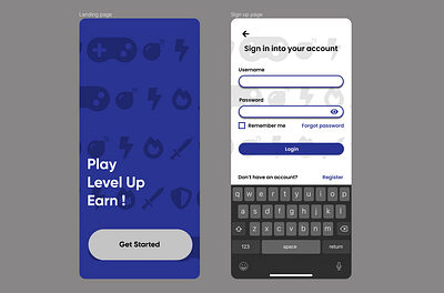 Level Up ! design gaming interface landing sign up ui ux