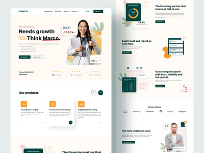 Marco Website UI Concept anikdeb banking design system designer finance financial fintech home page homepage investment landing page landingpage minimal money management payment uiux web web design web designer website