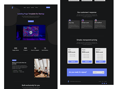 Modern Startup landing page br branding design landingpage ui uiux website