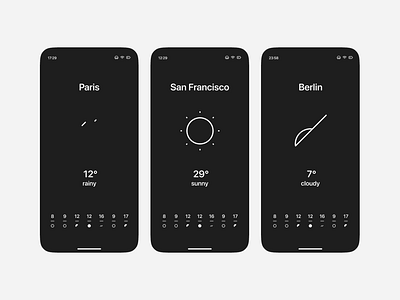 Weather in Black animation app micro interaction ui