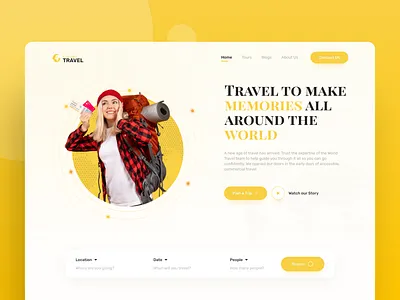 World Travel Landing Page design dribbble travel ui webdesign website website design