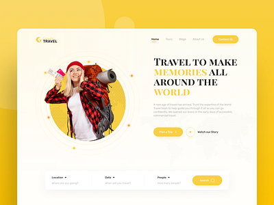 World Travel Landing Page design dribbble travel ui webdesign website website design