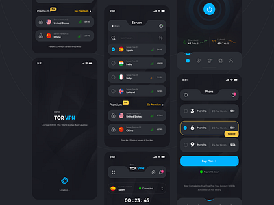 Tor Vpn (dark mode) app clean connection daily ui dark ui design design designer graphic design interface minimal mobile mobile ui proxy security typography ui ux vpn vpn proxy vpn world