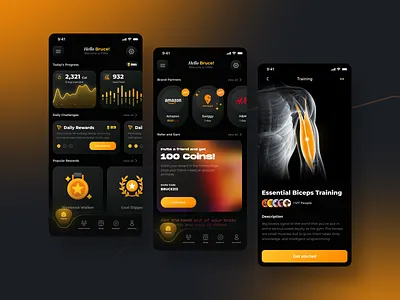 Community Fitness App android app cardio challanges community design exercise fitbit fitness fitness app gym ios minimal mobile running sport tracker ui ux workout