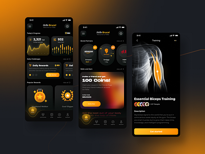 Community Fitness App android app cardio challanges community design exercise fitbit fitness fitness app gym ios minimal mobile running sport tracker ui ux workout