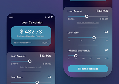 Calculator - Daily UI 004 app bank banking calculator card daily ui dailyui design illustration loan loan calculator minimalism online banking ui