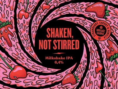 Milkshake IPA label beer label beer label design branding cherry craft beer label craft brewery design illustration james bond logo milkshake milkshake ipa packaging poster strawberry