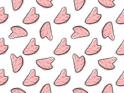 Gua sha stone seamless pattern cute face facial graphic gua gua sha gua sha stone illustration massage pattern quartz rose seamless sha stone