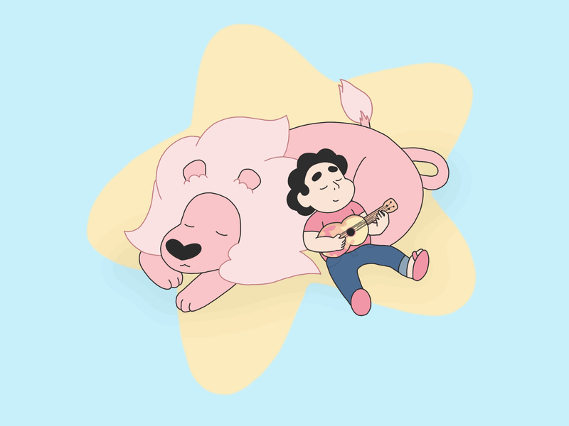 Steven Universe Animation animation cartoon chill gif lion procreate steven universe ukulele