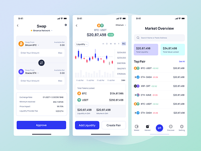 Crypto Mobile app Design crypto designinspiration lending logo minimalistic mobile app mobile uiux product swap ui uiux web3 webdesign