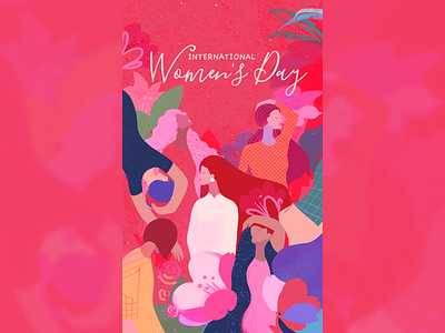 International Women's Day 8 March Illustration 8 march affection app celebration congratulation digital girl girl power happy illustration love people women womens day