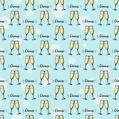 Cheers champagne background background clipart graphic illustration pattern seamless