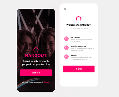 HANGOUT APP app design appdesign design graphic design ui ux