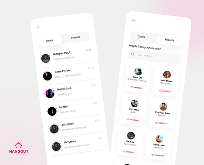 HANGOUT-CHAT SCREEN app design appdesign design graphic design mobile ui