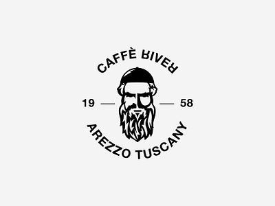 Coffee shop badge beard cappuccino circle coffee face flat helvetica icon illustration illustrator lettering logo man mark monk monogram sticker symbol typography vector