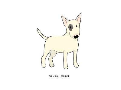 Bull Terrier animal art bull terrier challenge cute digital art dog doggo doggust illustration procreate