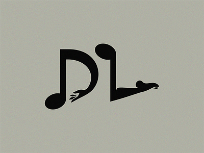 DL dancing /note/ dancing dl ld letter logo monogram note