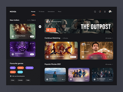 MOVEA | Movie dashboard design cinema dashboard clean ui dashboard imdb interface minimal movies netflix product design series streaming dashboard tv shows ui ux web app