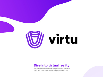 Unused Mark for Virtu bitcoin crypto lettermark logo logo design mark minimal modern monogram symbol v virtual virtual reality