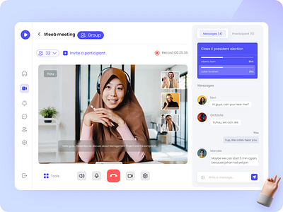 Online-meeting Video Conference interface Design chat conference hangout livestream remote remote livestream people ui user interface ux zoom