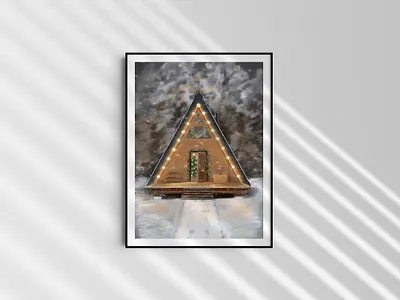 Winter house poster christmas christmas holiday cozy home digital illustration hand drawing hand drawing poster house illustration new year new year holiday poster procreate sketch sketching winter winter house