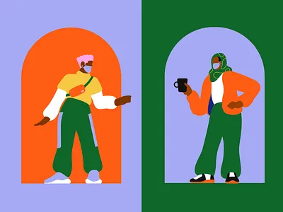 Outfit inspo 2d character character design design editorial fashion illo illustration outfit shapes tunnel vector window