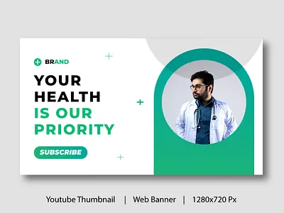Medical healthcare web banner template and video thumbnail. advertising banner blog thumbnail brand design branding business design discount graphic design thumbnail