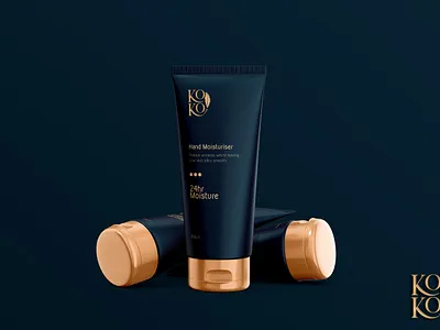 Koko Hand Moisturiser | Premium Beauty Product Brand Mockup bottle box brand design brand identity brand packaging branding design illustration logo