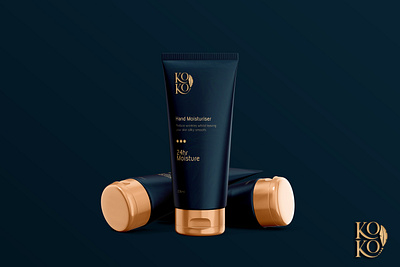 Koko Hand Moisturiser | Premium Beauty Product Brand Mockup bottle box brand design brand identity brand packaging branding design illustration logo