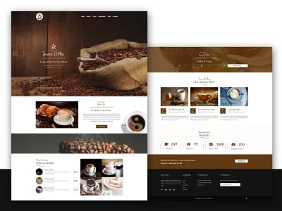 Coffee Shop Website branding design illustration interface ui ux vector website