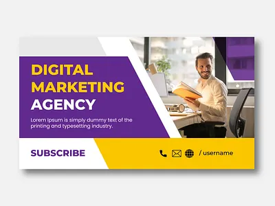 Corporate business web banner and youtube video thumbnail. banner template