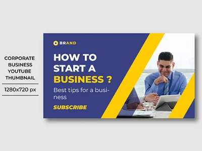 Corporate youtube thumbnail or video thumbnail for channel. web banner