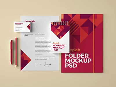 Stationery Branding Mockup Set brand stationery branding branding stationery business card clean corporate design elegant folder identity letterhead mockup modern paper presentation psd realistic simple stationery