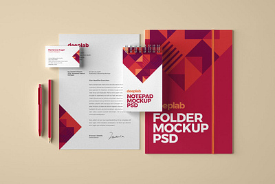 Stationery Branding Mockup Set brand stationery branding branding stationery business card clean corporate design elegant folder identity letterhead mockup modern paper presentation psd realistic simple stationery