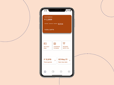 Ui design for credit card app adobe xd design graphic design typography ui ui design uiux ux design