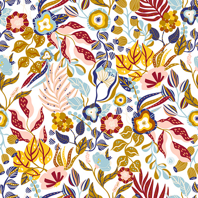 Floral Vector Pattern fabrics flowers seamless pattern vector
