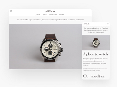 Andermatt Swiss Watches | Website Design exclusive jewellery luxurious swiss watches watches website website design
