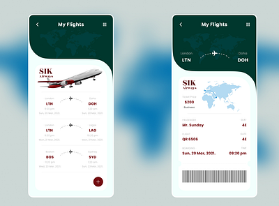 Flight Boarding Pass app branding typography ui ux