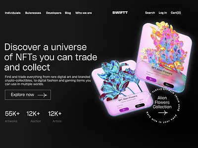 NFT marketplace website adobe branding design figma illustration logo ui ux web website